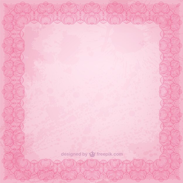 Roze bloemen frame vector