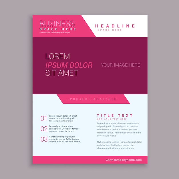 Roze brochure flyer design template in geometrische vorm