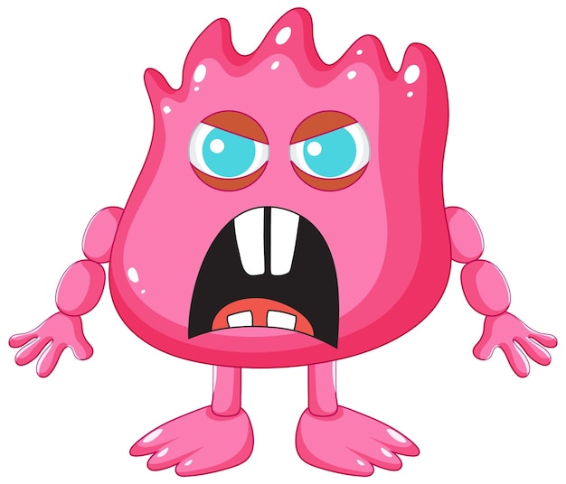 Gratis vector roze buitenaardse monster stripfiguur illustratie