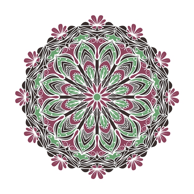 Roze en groene mandala achtergrond