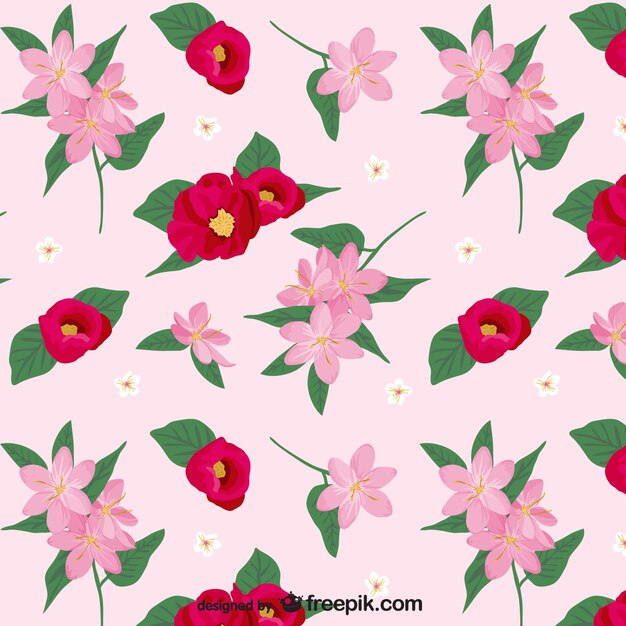 Roze en rode bloemen patroon