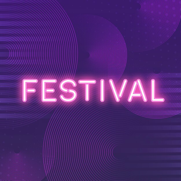 Roze festival neon uithangbord vector