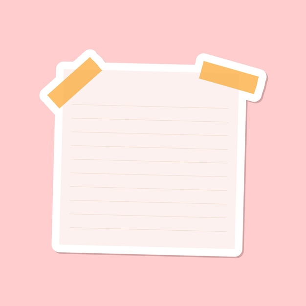 Gratis vector roze gevoerde briefpapier dagboek sticker vector