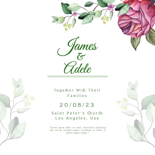 Roze Groen Wit Kleurrijke Bruiloft Uitnodiging Achtergrond Multifunctionele Kaart Gratis Vector