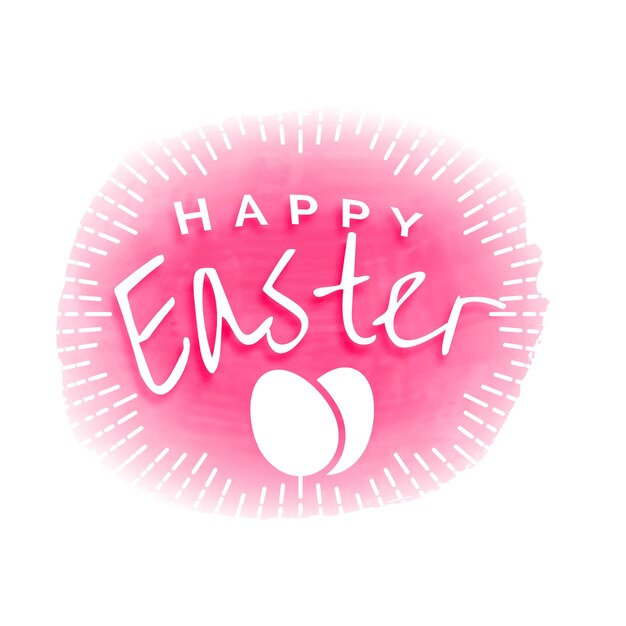 roze happy easter aquarel achtergrond