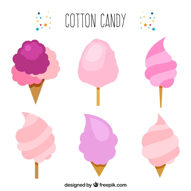 Gratis vector roze katoen snoep collectie