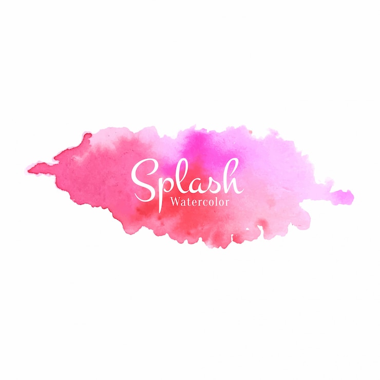 Gratis Vector roze kleur aquarel splash ontwerp