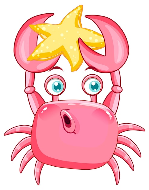 Roze krab in cartoondesign