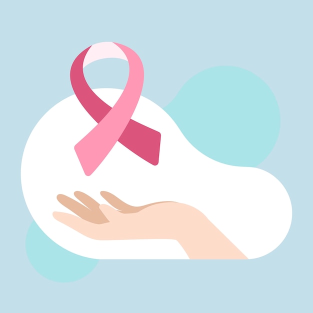 Roze lint voor bewustzijnsvector voor borstkanker