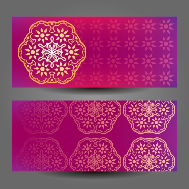 Roze mandala banner ontwerp