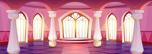 Roze middeleeuwse kasteel barokke balzaal interieur