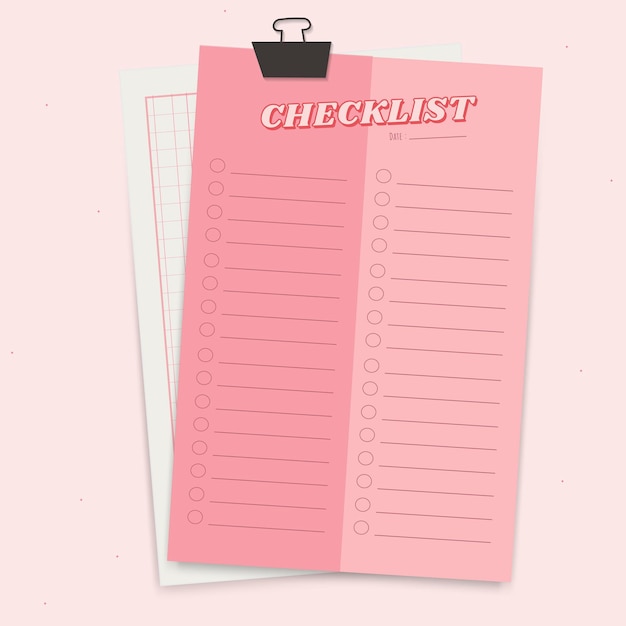 Gratis vector roze notitieblokplanner