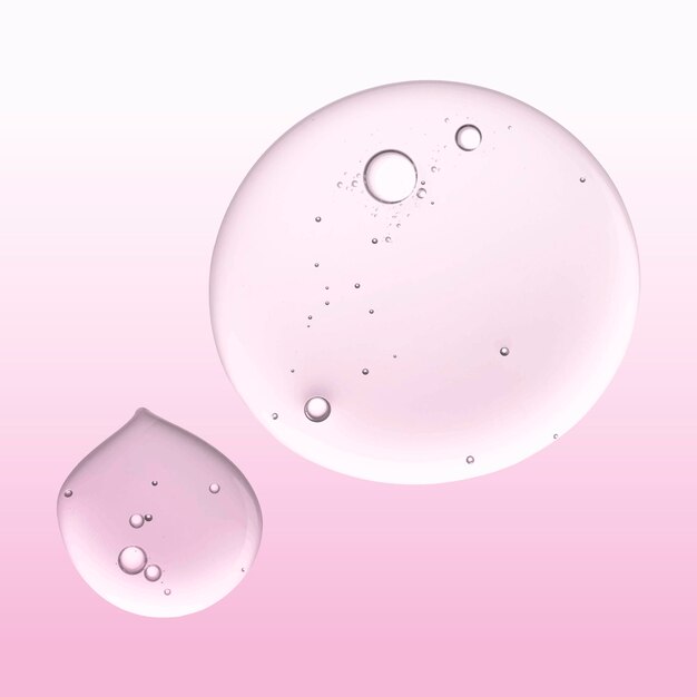 Roze olie vloeibare zeepbel macro vector cosmetisch product