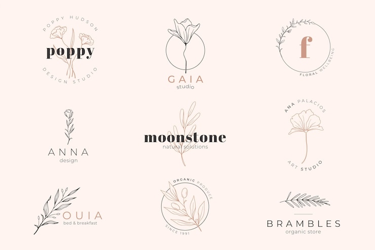 Gratis Vector roze pastelkleurige achtergrond en logosjabloon