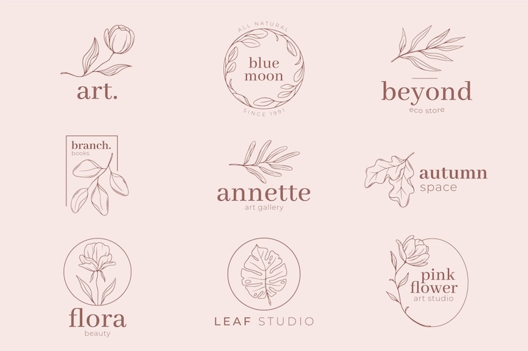 Gratis Vector roze pastelkleurige achtergrond en logosjabloon