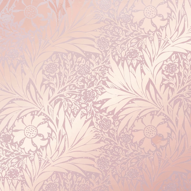 Roze patroon achtergrond, vintage bloem ontwerp vector