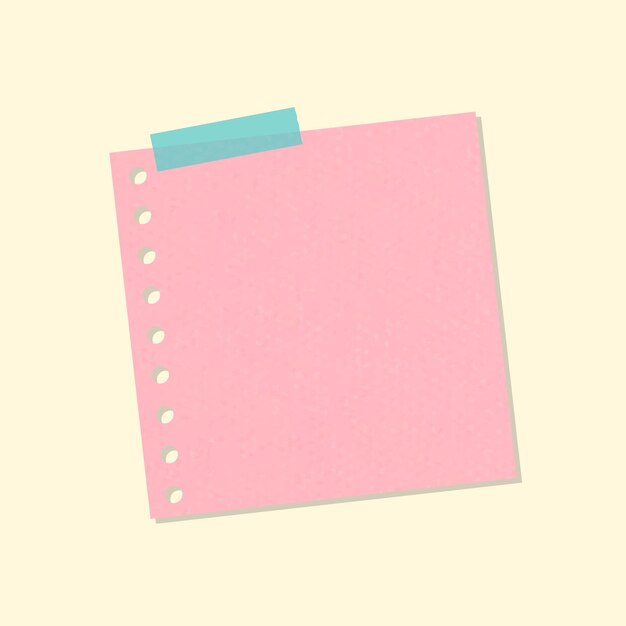 Roze perforatie briefpapier dagboek sticker vector