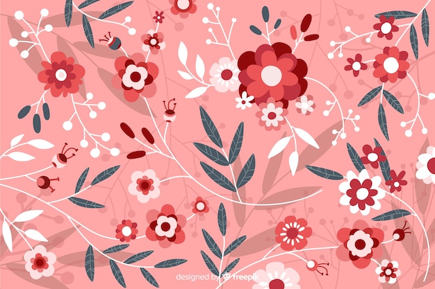 Roze plat mooie bloemen achtergrond