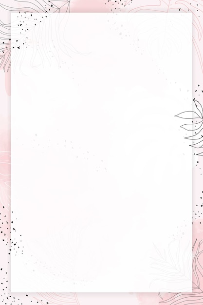 Gratis vector roze rechthoek aquarel frame