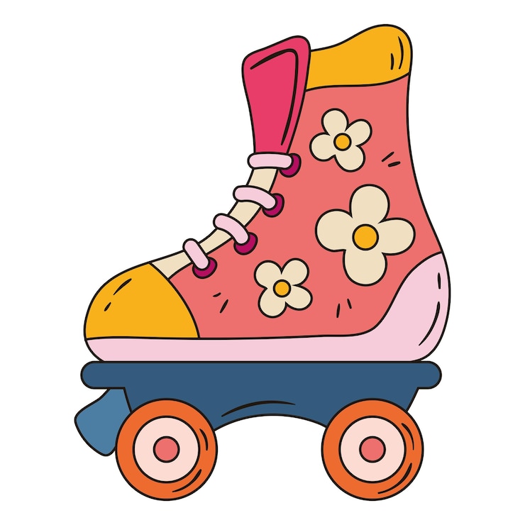 Gratis Vector roze skate popart trendy
