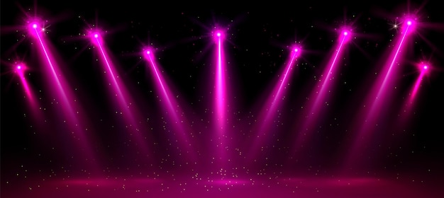 Roze spotlight feest show podium vector achtergrond