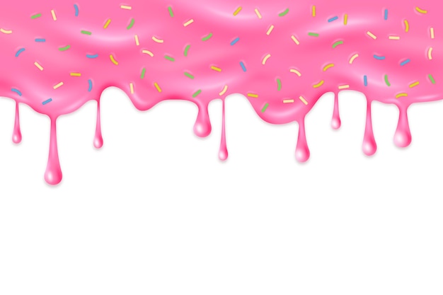 Gratis vector roze topping met hagelslag achtergrond