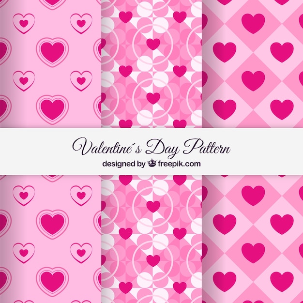 Roze valentijnsdag patroon pack