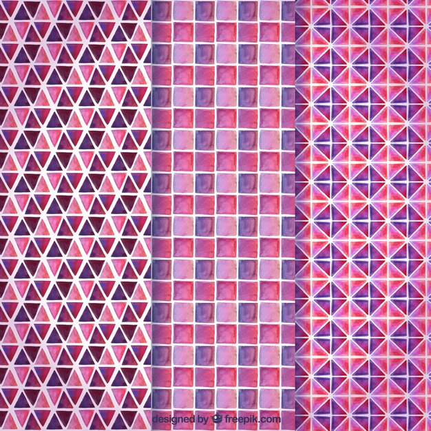 Roze verzameling geometrische patronen