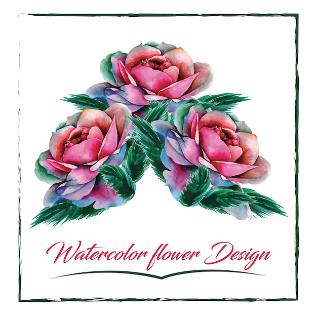 Roze Waterverf Rozen Design