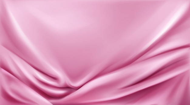 Gratis vector roze zijde gevouwen stoffen luxueuze doek als achtergrond