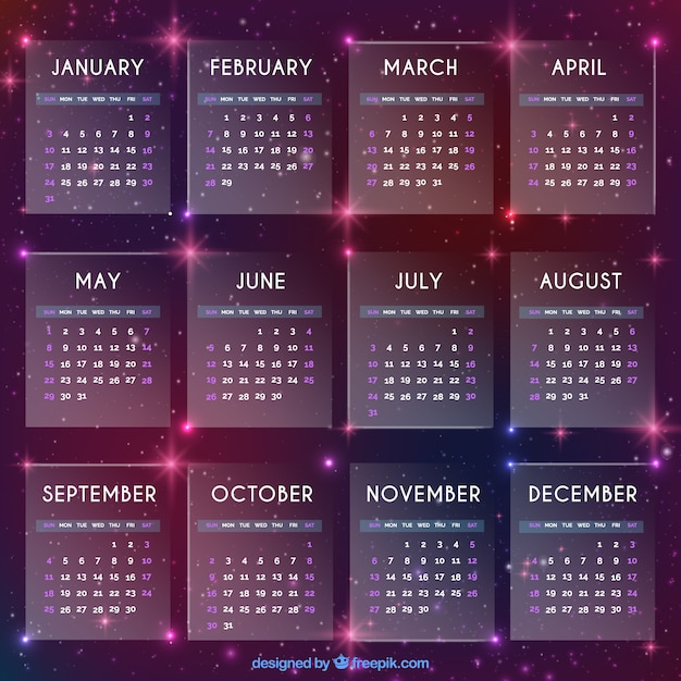 Gratis vector ruimte kalender