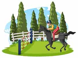 Gratis vector ruiter man te paard