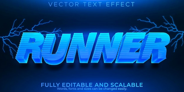 Runner-teksteffect, bewerkbare snelheid en tekststijl race