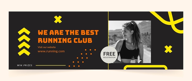 Gratis vector running club twitter header