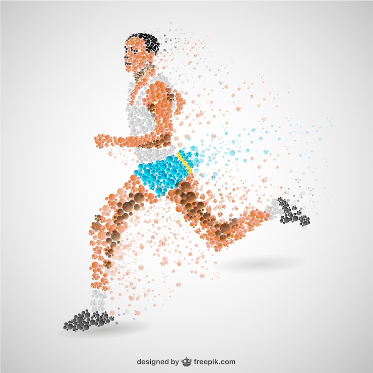 Gratis Vector running man abstracte kunst