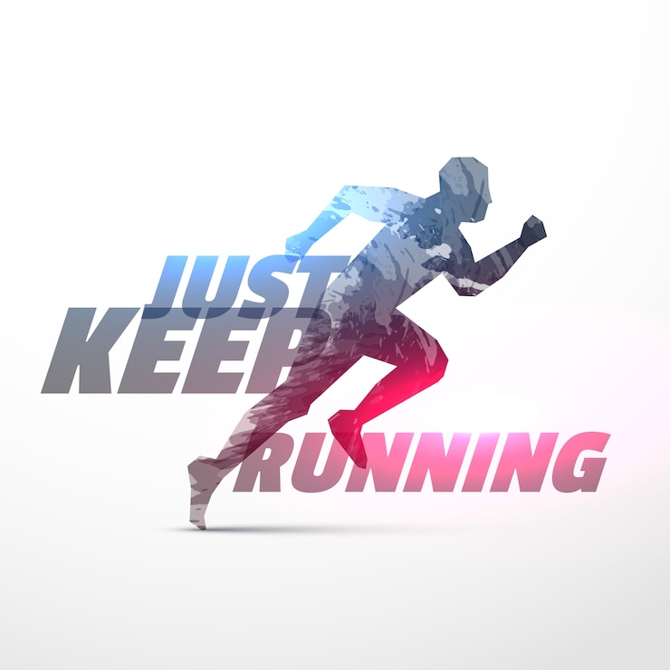 Gratis Vector running persoon mde met gemaakt met grunge met lichteffect