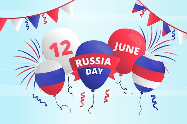 Gratis vector rusland dag achtergrond concept