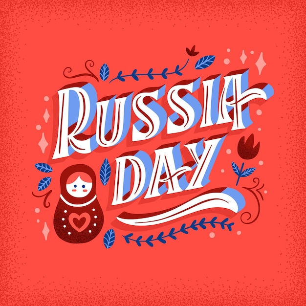 Rusland dag belettering concept
