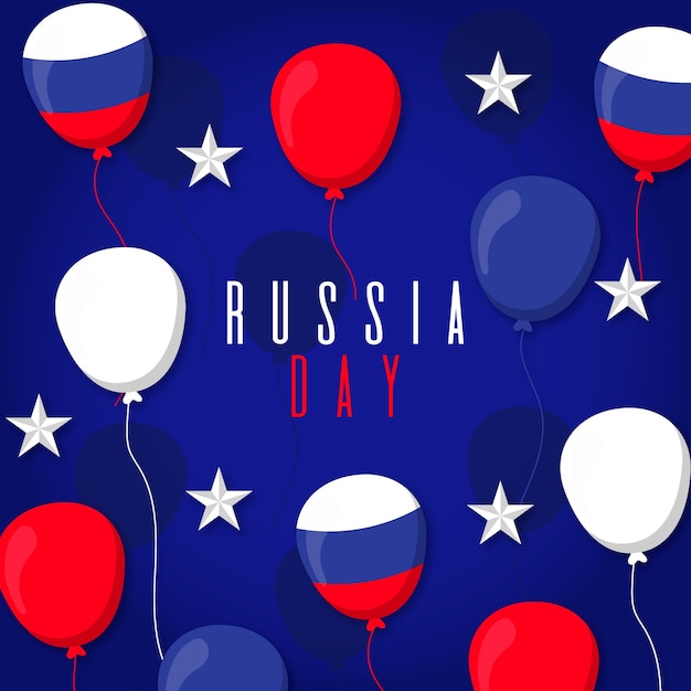 Gratis vector rusland dag feest plat ontwerp