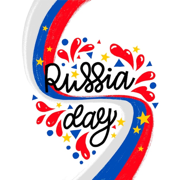 Rusland dag viering hand getrokken stijl