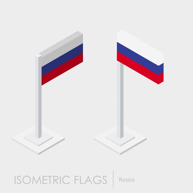 Rusland vlag 3d isometrische stijl