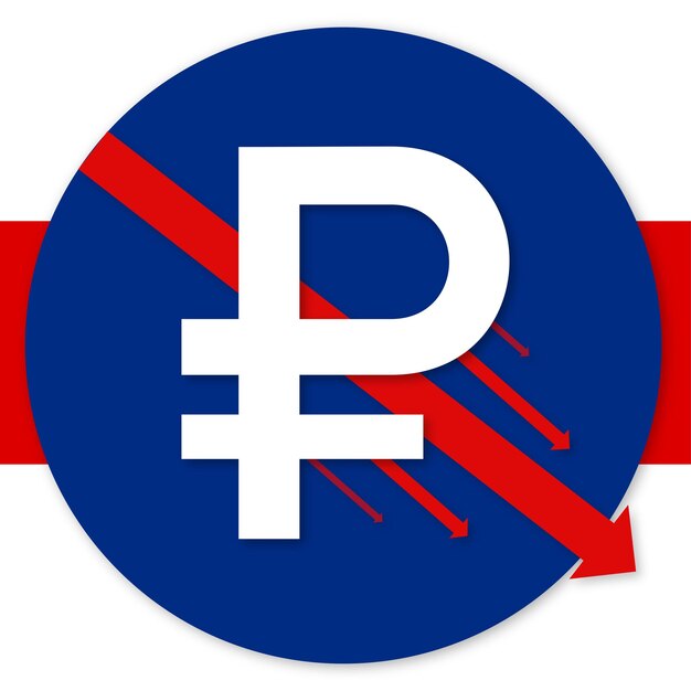 Russische Roebel Blauw Rood Witte Achtergrond Social Media Design Banner Gratis Vector