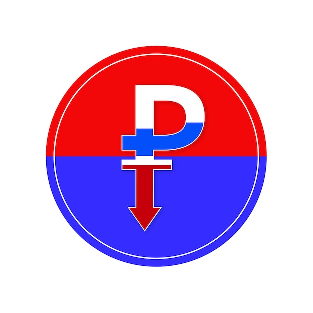 Russische Roebel Rood Blauw Witte Achtergrond Social Media Design Banner Gratis Vector