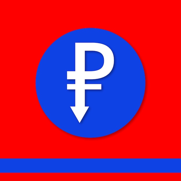 Russische roebel rood blauw witte achtergrond social media design banner gratis vector