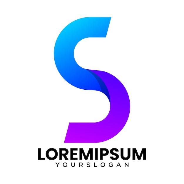 S kleurrijke icoon logo ontwerp letter