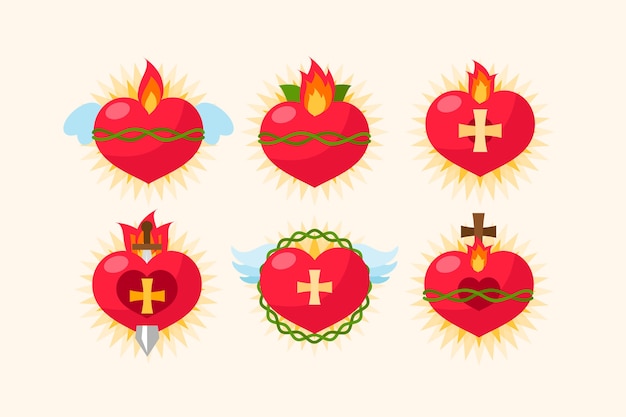 Gratis vector sacred heart collectie