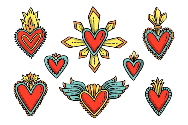 Gratis vector sacred heart collectie