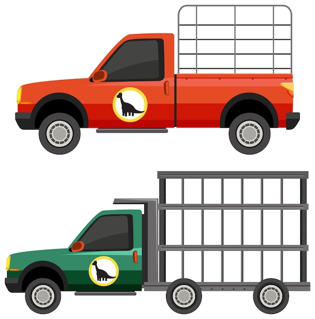 Gratis vector safari kooi auto op witte achtergrond