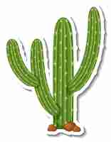 Gratis vector saguaro cactus plant op witte achtergrond