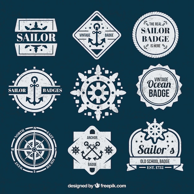 Gratis vector sailor badges collectie